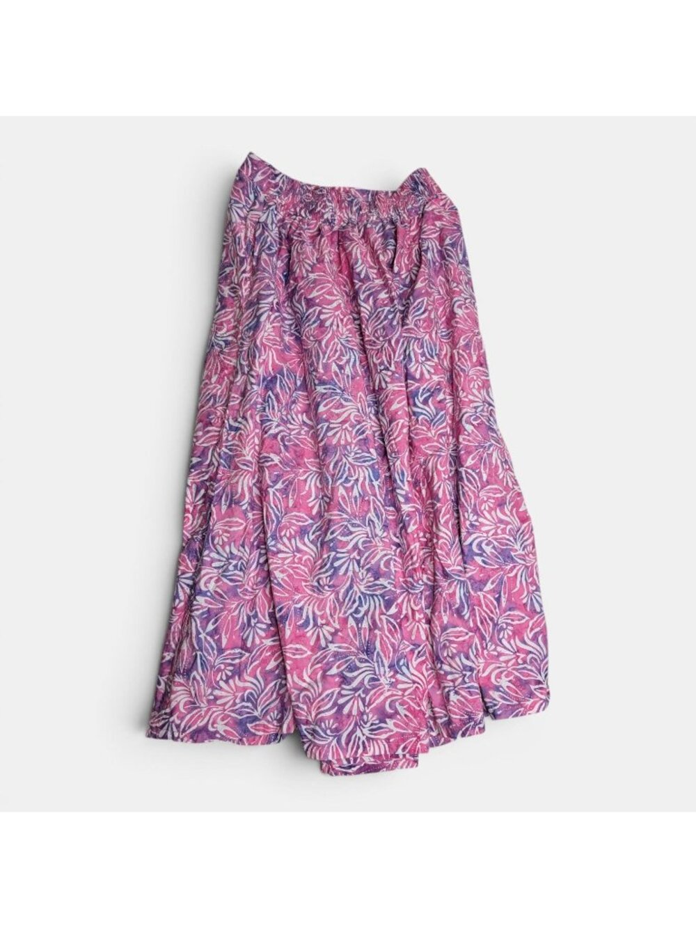 Three Islands Pink Tiered Floral Maxi Skirt With Elastic Waist Size M - Picture 3 of 14